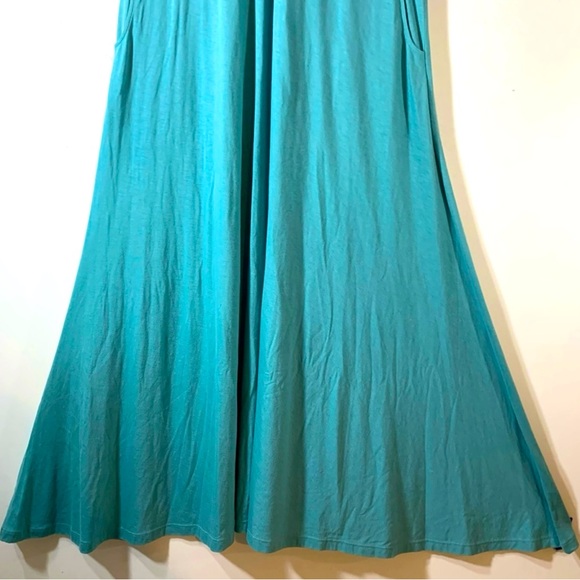Peruvian Connection Hannah Maxi dress L sea foam green  cap sleeve semi fitted - Picture 5 of 10